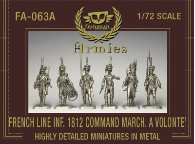 FA-063A French Line Infantry 1812 Command Marching a Volonte 1/72