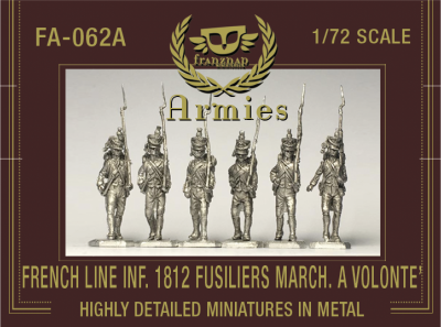 FA-062A : FRENCH LINE INFANTRY 1812 FUSILIERS MARCHING 'A VOLONTE '' metal 1/72