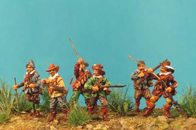 72-5005 - Musketiere - 6 Stck.Muskete ladend 1/72