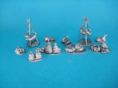 ÄG-13 Egyptians - camp accessories, 11 parts. 1/72