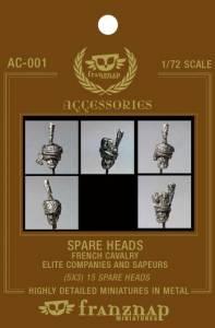AC-001 - Spare heads French Cavalry : Elite Companies & Sapeurs 1/72
