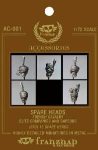 AC-001 - Spare heads French Cavalry : Elite Companies & Sapeurs 1/72