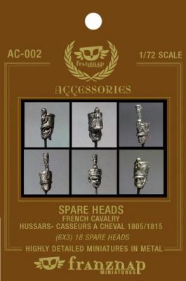 AC-002 - Spare heads French Cavalry : Hussars/Chasseurs a Cheval 1805 1815 1/72