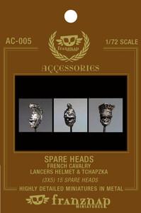 AC-005 - Spare Heads French Cavalry : Lancers Helm & Tchapzka 1/72