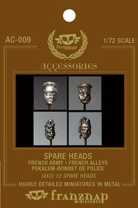 AC-009 - Spare Heads French Army/French Allies : Pokalem & Bonnet de Police 1/72