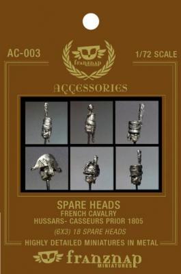 AC-003 - Spare heads French Cavalry : Hussars Chasseurs prior 1805 1/72