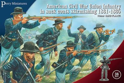 ACW120 - American Civil War Union Infantry in sack coats Skirmishing 28mm