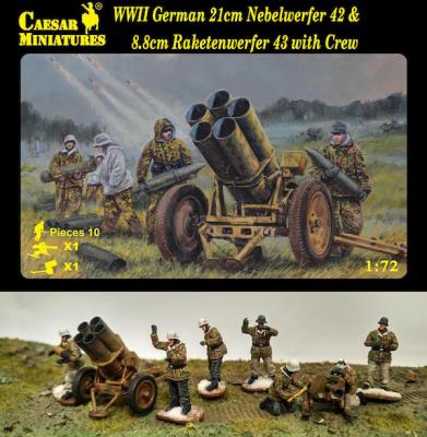 H093 - WWII German 21cm Nebelwerfer 42 and 8.8cm Raketwerfer 43 with crew 1/72