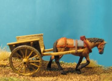 72-Z-004 - Kleiner Bauernkarren mit 1 Pferd 1/72