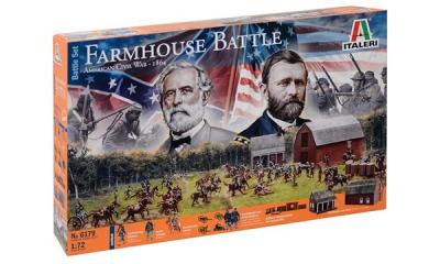 6179 Civil War Farmhouse Battle Set. Farm & Barn 1/72