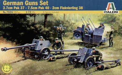 7026 - 3.7 PaK-37/7.5cm PaK-40/20mm Flakvierling 38 1/72