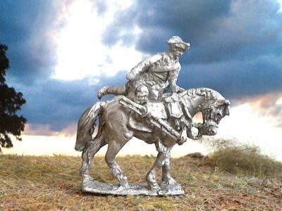 JS72-7086 Cuirassier Prussien montant à cheval 1/72