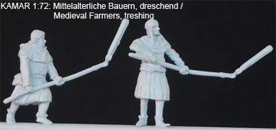 ma-022 Mittelalterliche Bauern, dreschend,  1/72