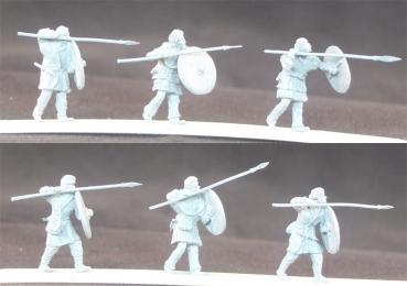 ma-sax-009 Anglo Saxon Fyrd, Spearman, Shield Wall Set 4 1/72