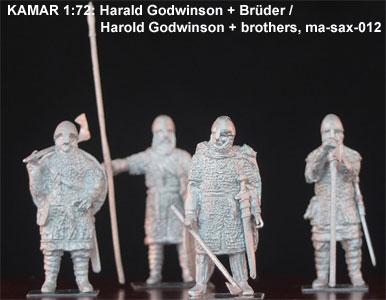 MA-SAX-012 Harold Godwinson with brothers and banners, 1:72