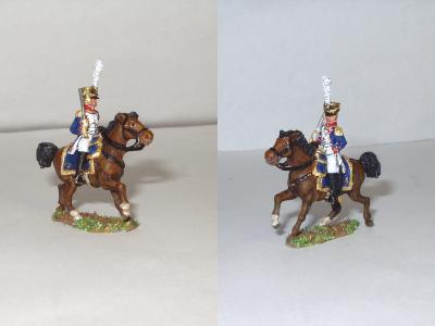 JS72/0543 - Officier français à cheval sabre à l'épaule 1/72