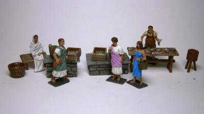 AR19 - Roman fishshop with accessories 1/72