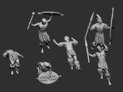 STL Zulu - 8515 wounded and death Zulu Warriors 1/72