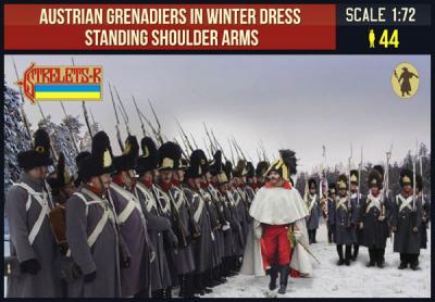 206 - Austrian Grenadiers in Winter Dress Standing Shoulder Arms 1/72