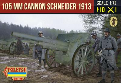 A015 - Canon de 105 mm 1913 Schneider with French Crew WWI 1/72