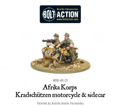 Afrika Korps Kradschutzen motorcycle and sidecar