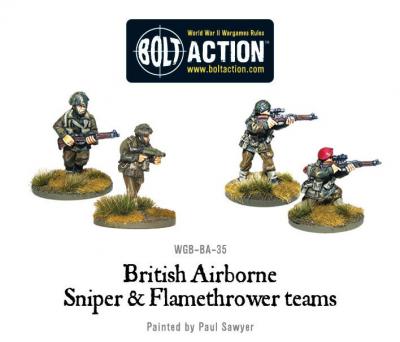 British Airborne Flamethrower and sniper teams