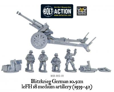 Blitzkrieg German leFH 18 10.5cm howitzer (1939-42)