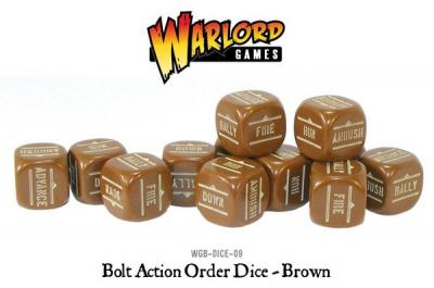 Bolt Action Orders Dice - Brown (12)