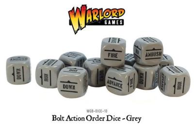 Bolt Action Orders Dice - Grey (12)