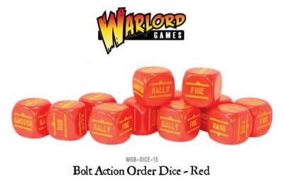 Bolt Action Orders Dice - Red (12)