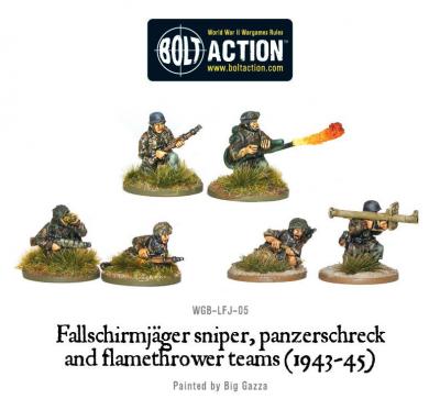 Fallschirmjager Panzerschrek, sniper and flamethrower teams (1943-45)