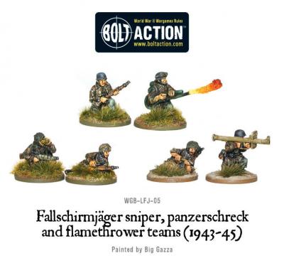 Fallschirmjager Panzerschrek, sniper and flamethrower teams (1943-45)