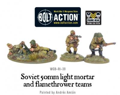 Soviet Army 50mm light mortar and Flamethrower teams