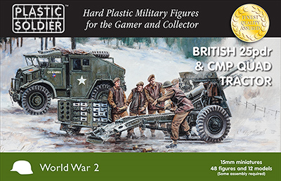 WW2G15006 - British 25pdr gun & CMP Quad tractor 15mm