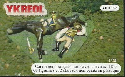 YKRIP25 - Carabiniers français morts avec chevaux - 1815 1/72