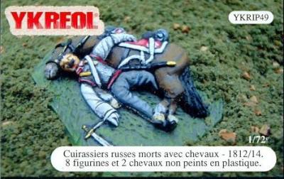 YKRIP49 - Cuirassiers russes morts avec chevaux - 1812/14 1/72