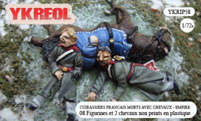 YKRIP58 - Hussards russes morts avec chevaux (Empire) 1/72