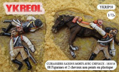 YKRIP59 - Cuirassiers saxons morts avec chevaux - 1810/14 1/72